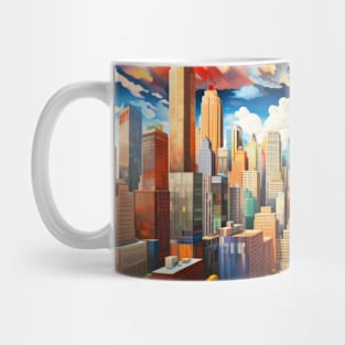 City Landscape Concept Abstract Colorful Scenery Painting Mug